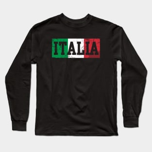 Italia Italian Flag Italy Vintage Distressed Long Sleeve T-Shirt